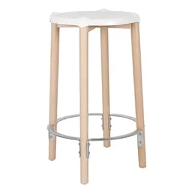 Alessi - Tabouret de bar Poêle Collection - Blanc - Acier coloré à la résine époxy - Designer Ph