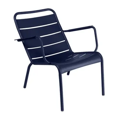 Fermob - Fauteuil bas Luxembourg - Bleu - Aluminium laqué - Designer Frédéric Sofia