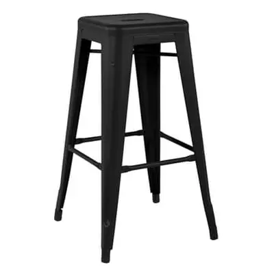 Tolix - Tabouret haut empilable Tabouret - Noir - Acier laqué - Designer Xavier Pauchard