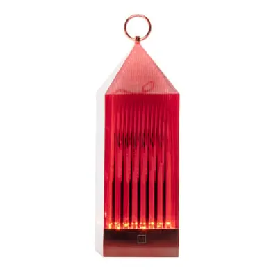 Kartell - Lampe extérieur sans fil rechargeable Lantern - Rouge - Plastique - Designer Fabio Nov