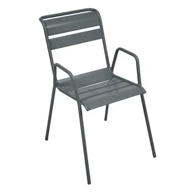 Fermob - Fauteuil bridge empilable Monceau - Gris - Acier peint - Designer Studio Fermob