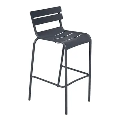 Fermob - Tabouret haut empilable Luxembourg - Noir - Aluminium laqué - Designer Frédéric Sofia