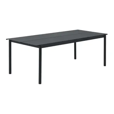 Muuto - Table rectangulaire Linear - Noir - Acier revêtement poudre - Designer Thomas Bentzen