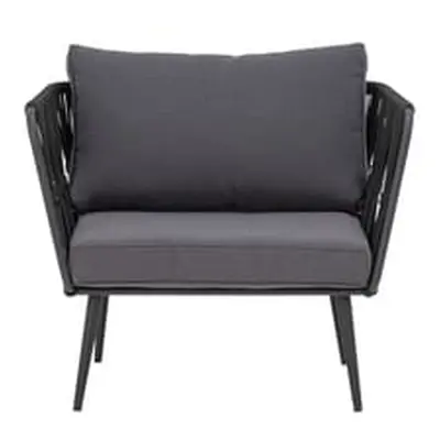 Bloomingville - Fauteuil rembourré Pavone - Noir - Corde polyester