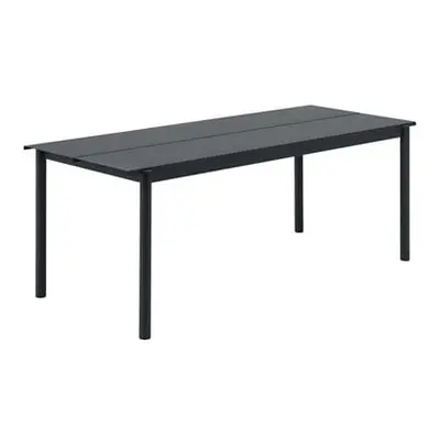 Muuto - Table rectangulaire Linear - Noir - Acier revêtement poudre - Designer Thomas Bentzen