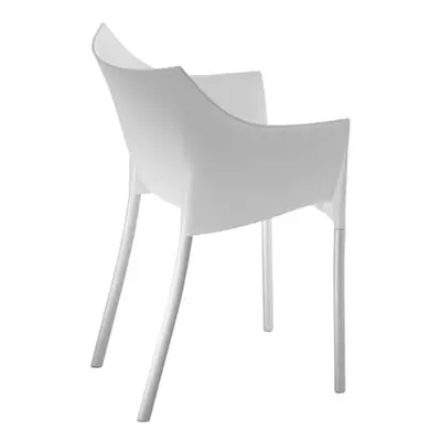 Kartell - Fauteuil empilable Dr. - Blanc - Aluminium - Designer Philippe Starck