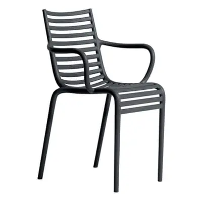 Driade - Fauteuil empilable PIP-e - Gris - Polyéthylène - Designer Philippe Starck