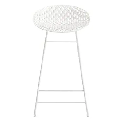 Kartell - Tabouret de bar Smatrik - Blanc - Acier laqué - Designer Tokujin Yoshioka