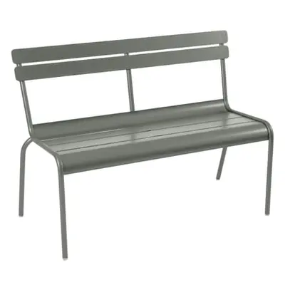 Fermob - Banc avec dossier Luxembourg - Gris - Aluminium laqué - Designer Frédéric Sofia