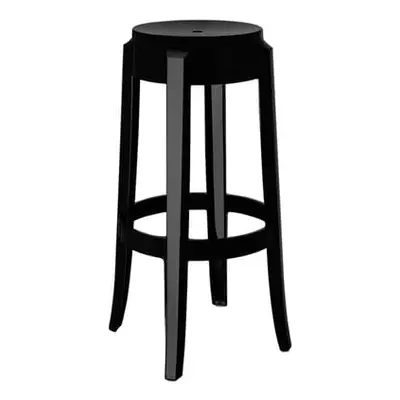 Kartell - Tabouret haut empilable Ghost - Noir - Polycarbonate - Designer Philippe Starck