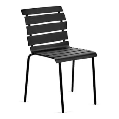 Valerie objects - Chaise empilable Outdoor - Noir - Aluminium thermolaqué - Designer Maarten Baa