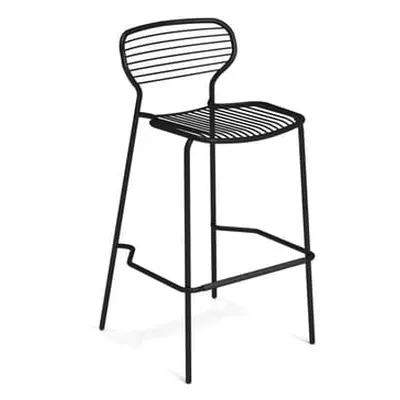 Emu - Tabouret haut empilable Apero - Noir - Acier verni - Designer Martin Drechsel