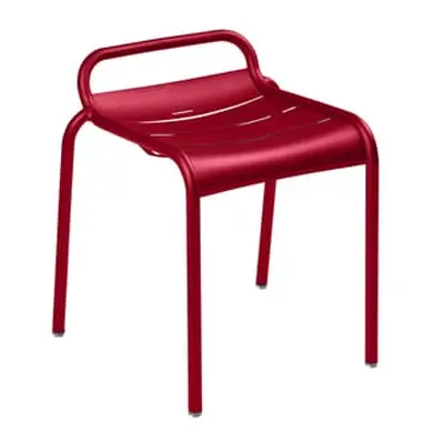 Fermob - Tabouret empilable Luxembourg - Rouge - Aluminium peint - Designer Frédéric Sofia