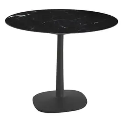 Kartell - Table ronde Multiplo - Noir - Grès cérame effet marbre - Designer Antonio Citterio