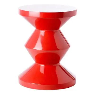 Pols Potten - Tabouret Zig Zag - Rouge - Polyester laqué - Designer Pols Potten Studio