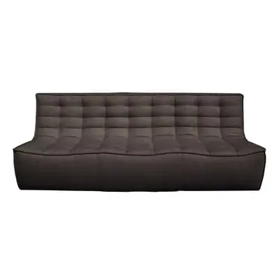 Ethnicraft - Canapé 3 places ou + N701 - Gris - Mousse - Designer Jacques Deneef