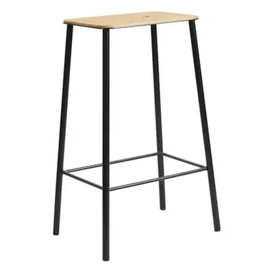 Frama - Tabouret de bar Adam - Bois naturel - Acier laqué époxy - Designer Toke Lauridsen