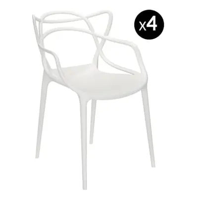 Kartell - Chaise empilable Masters - Blanc - Technopolymère thermoplastique recyclé - Designer P