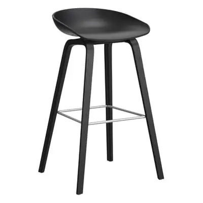 Hay - Tabouret de bar About a stool - Noir - Polypropylène recyclé - Designer Hee Welling