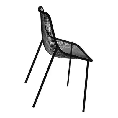 Emu - Chaise empilable Round - Noir - Acier - Designer Christophe Pillet