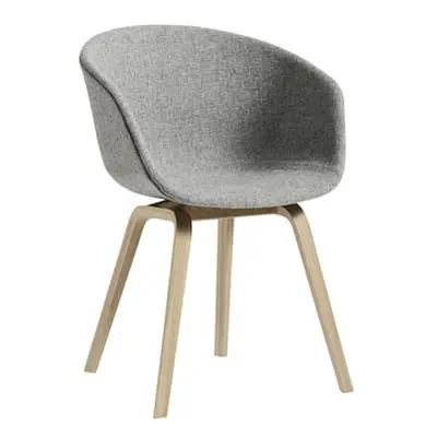 Hay - Fauteuil rembourré About a chair - Bois naturel - Tissu Hallingdal - Designer Hee Welling