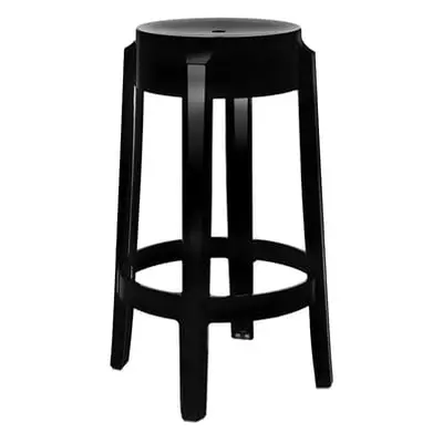 Kartell - Tabouret haut empilable Ghost - Noir - Polycarbonate - Designer Philippe Starck