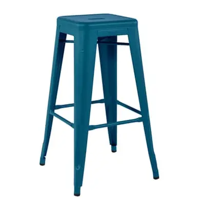 Tolix - Tabouret haut empilable Tabouret - Bleu - Acier laqué - Designer Xavier Pauchard