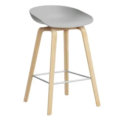 Hay - Tabouret de bar About a stool - Gris - Chêne savonné - Designer Hee Welling