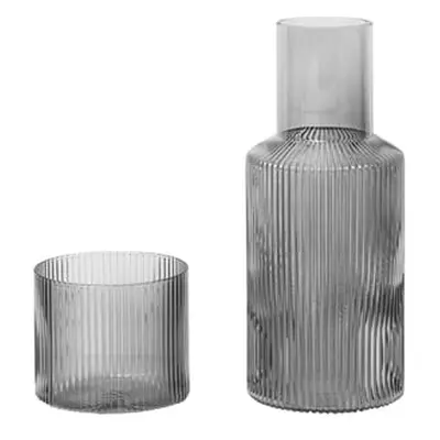 Ferm Living - Carafe Ripple - Transparent - Verre soufflé bouche - Designer Trine Andersen