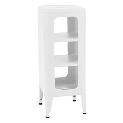 Tolix - Meuble de rangement Meuble Tabouret - Blanc - Acier laqué - Designer Frédéric Gaunet