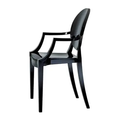 Kartell - Fauteuil empilable Ghost - Noir - Polycarbonate 2.10 - Designer Philippe Starck