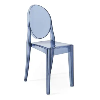 Kartell - Chaise empilable Ghost - Bleu - Polycarbonate 2.0 - Designer Philippe Starck