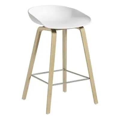 Hay - Tabouret de bar About a stool - Blanc - Chêne savonné - Designer Hee Welling