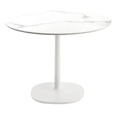 Kartell - Table ronde Multiplo - Blanc - Grès cérame effet marbre - Designer Antonio Citterio