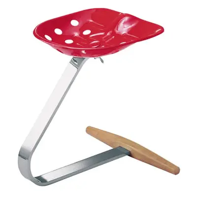 Zanotta - Tabouret - Rouge - Hêtre - Designer Pier Giacomo Castiglioni