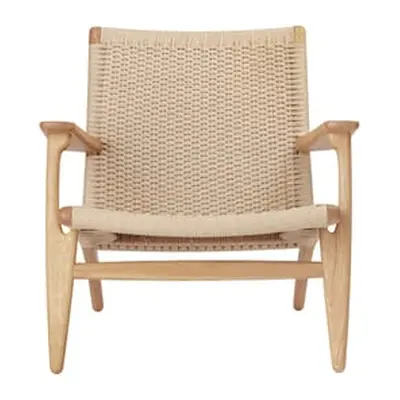 CARL HANSEN & SON - Fauteuil lounge Wegner - Bois naturel - Corde en papier - Designer Hans J. W