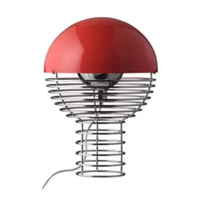 Verpan - Lampe de table Wire - Rouge - Acier chromé - Designer Verner Panton