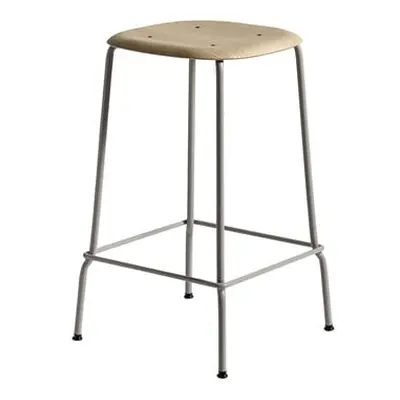 Hay - Tabouret de bar Soft Edge - Gris - Contreplaqué de chêne verni - Designer Iskos-Berlin