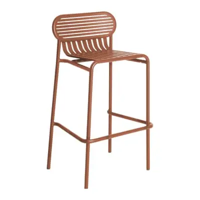 Petite Friture - Tabouret haut empilable Week-end - Marron - Aluminium - Designer Studio Brichet