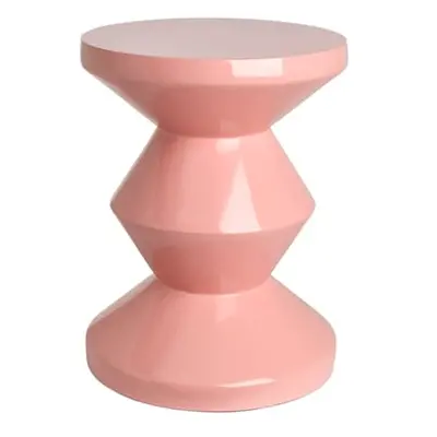 Pols Potten - Tabouret Zig Zag - Rose - Polyester laqué - Designer Pols Potten Studio