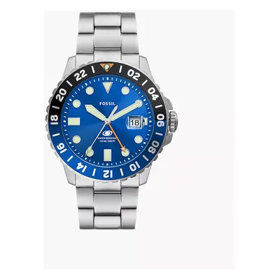 Fossil Montre Fossil Blue GMT en acier inoxydable - Argenté