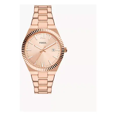 Fossil Montre Scarlette à trois aiguilles avec date en acier inoxydable doré rose - Doré rose