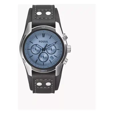 Fossil Montre Coachman Chronographe En Cuir Noir - Noir