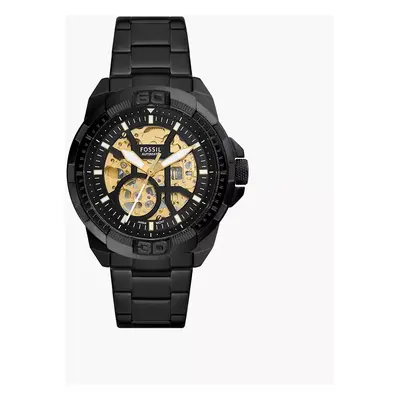 Fossil Montre automatique Bronson en acier inoxydable noir - Noir