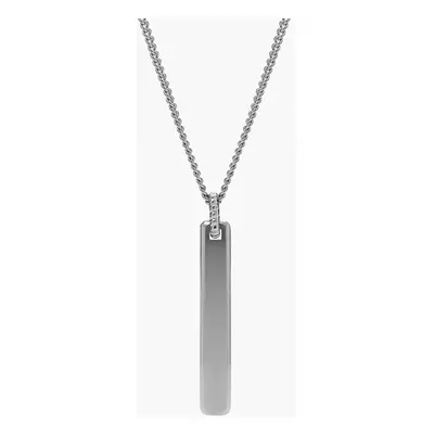 Fossil Collier pendentif à graver en acier inoxydable - Argenté