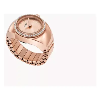 Fossil Bague-montre à deux aiguilles en acier inoxydable doré rose - Doré rose