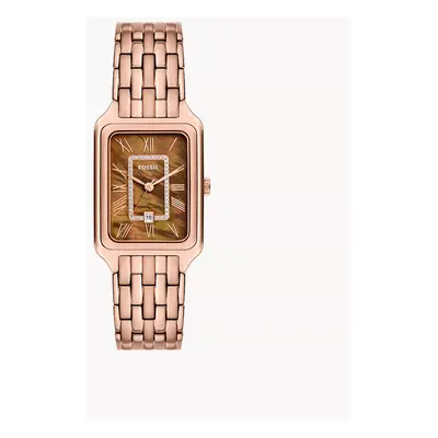 Fossil Montre Raquel à trois aiguilles avec date en acier inoxydable doré rose - Doré rose