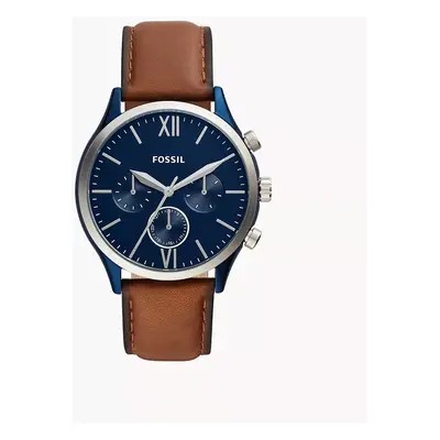 Fossil Montre Fenmore multifonction en cuir marron - Marron