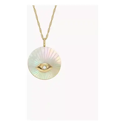 Fossil Collier pendentif Sutton Evil Eye en acier inoxydable doré - Doré