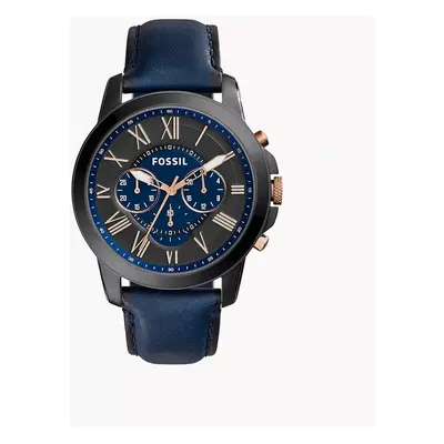 Fossil Montre Grant chronographe en cuir Bleu - Bleu